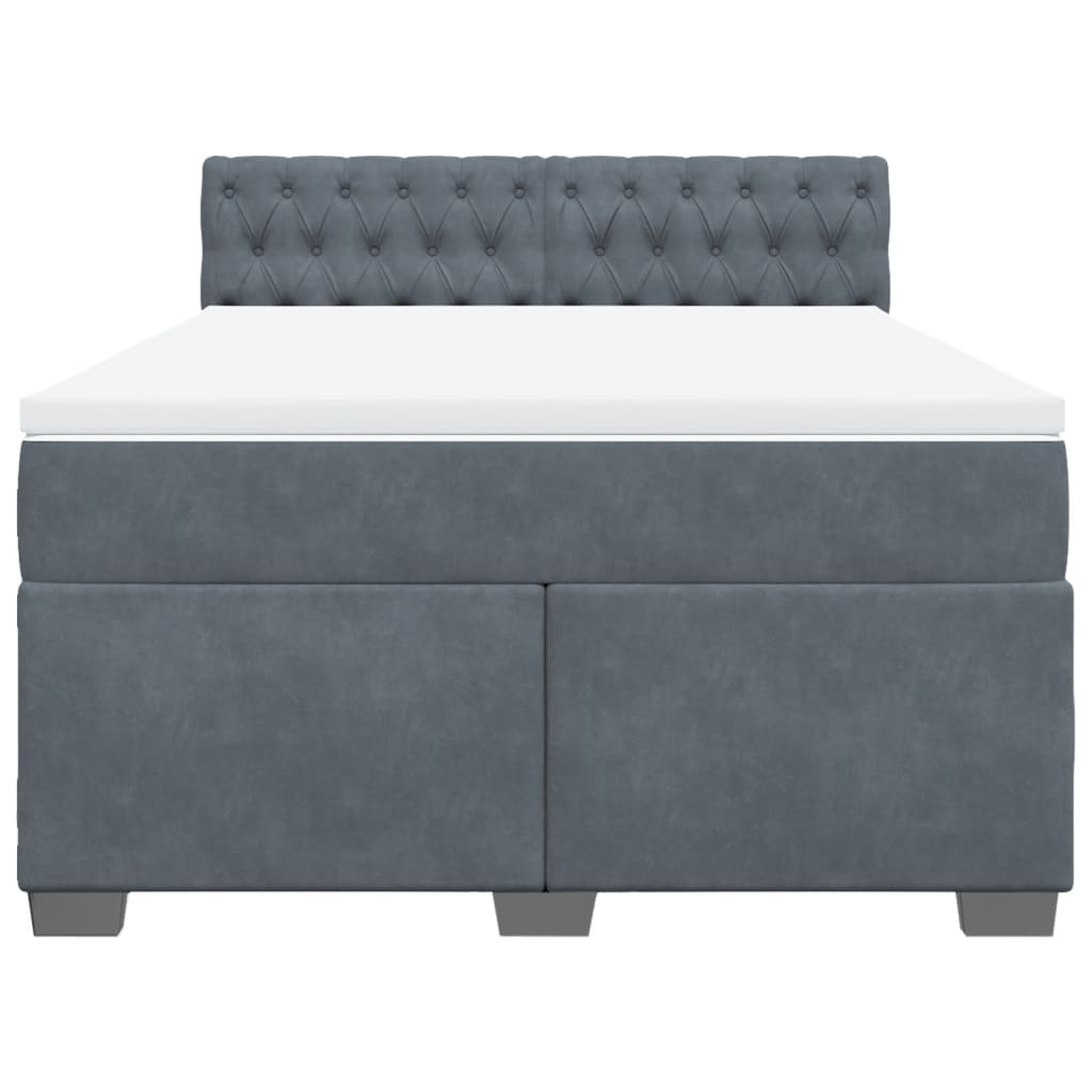 Sommier à lattes de lit et matelas Gris foncé 140x190cm Velours - XIOS