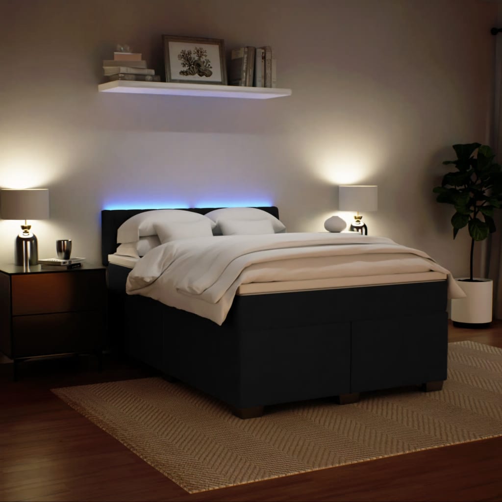 Sommier à lattes de lit avec matelas Noir 140x190 cm Velours - XIOS