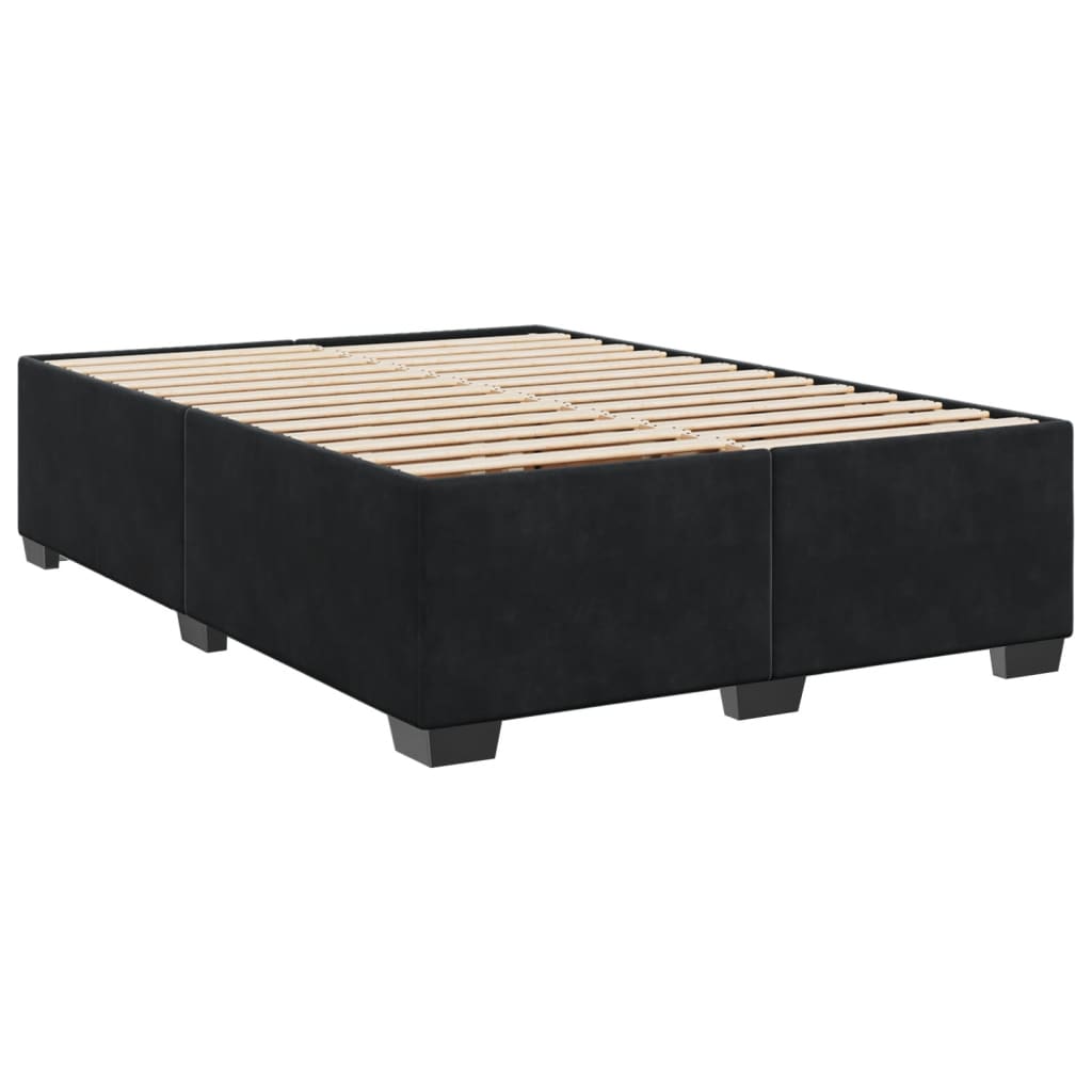 Sommier à lattes de lit avec matelas Noir 140x190 cm Velours - XIOS