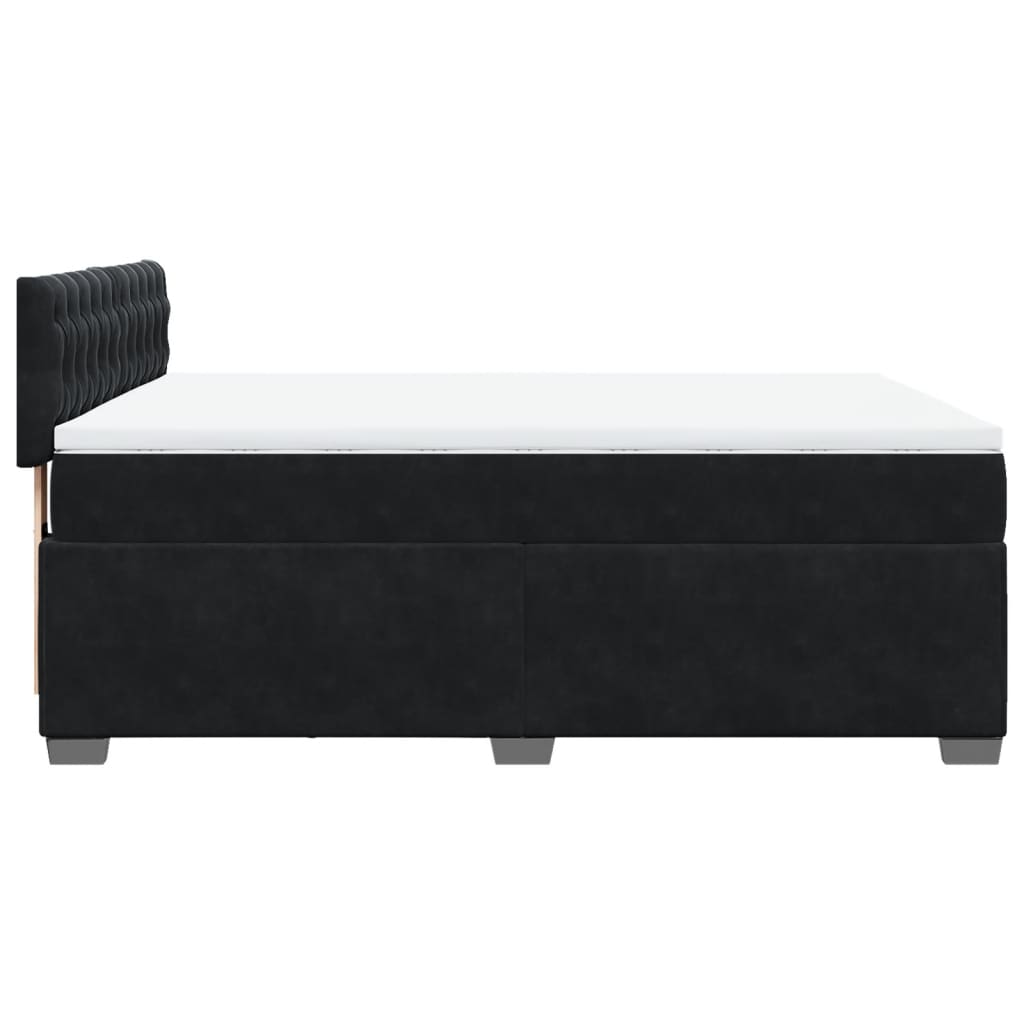 Sommier à lattes de lit avec matelas Noir 140x190 cm Velours - XIOS