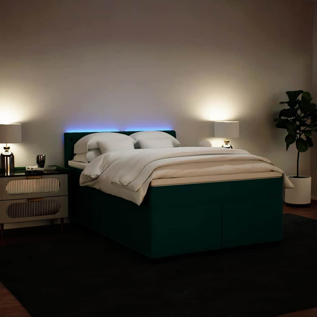 Sommier à lattes de lit et matelas Vert foncé 140x190cm Velours - XIOS