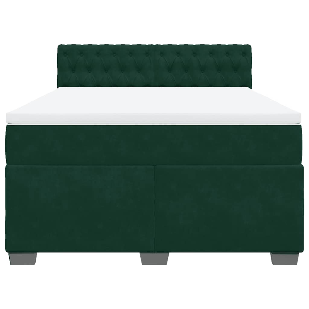 Sommier à lattes de lit et matelas Vert foncé 140x190cm Velours - XIOS