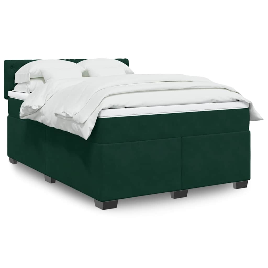 Sommier à lattes de lit et matelas Vert foncé 140x190cm Velours - XIOS