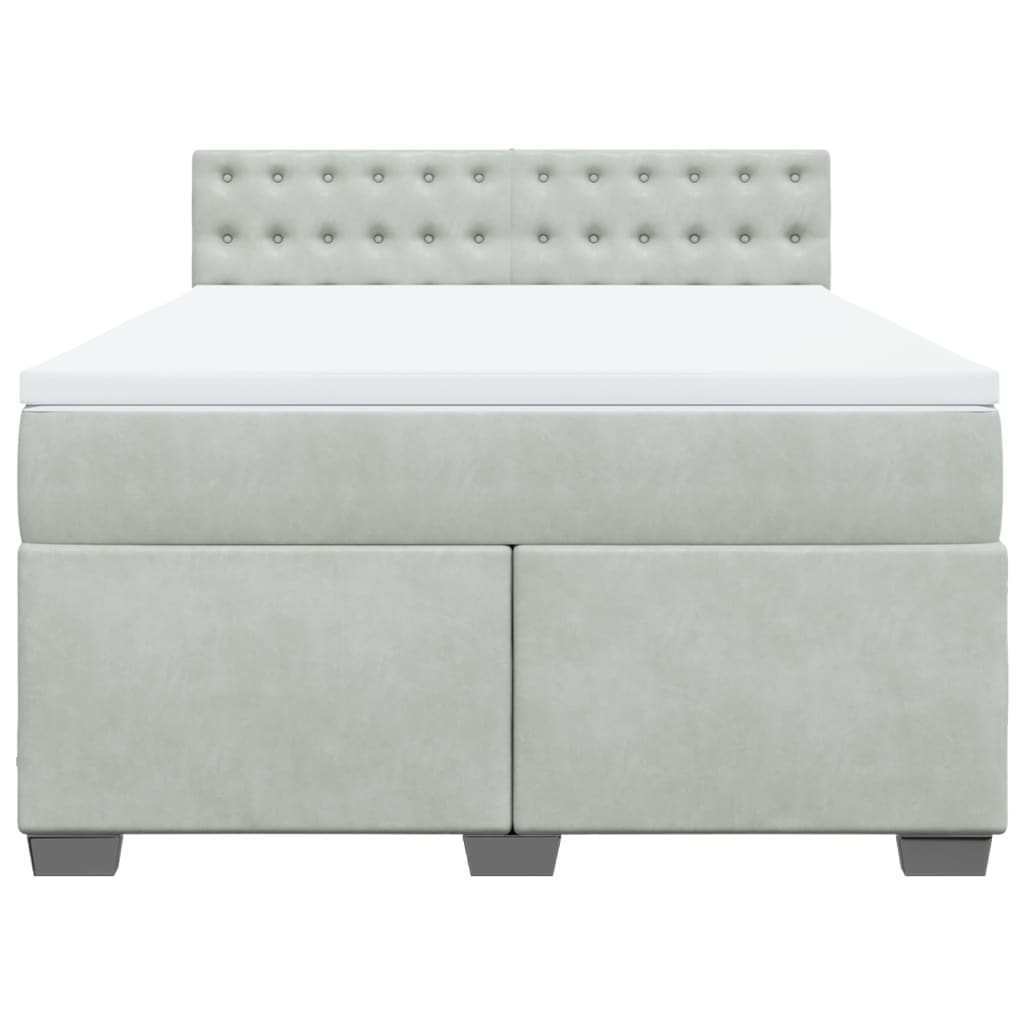 Sommier à lattes de lit et matelas Gris clair 140x190cm Velours - XIOS