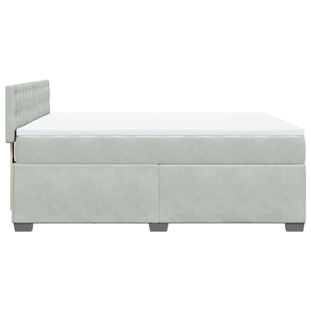 Sommier à lattes de lit et matelas Gris clair 140x190cm Velours - XIOS