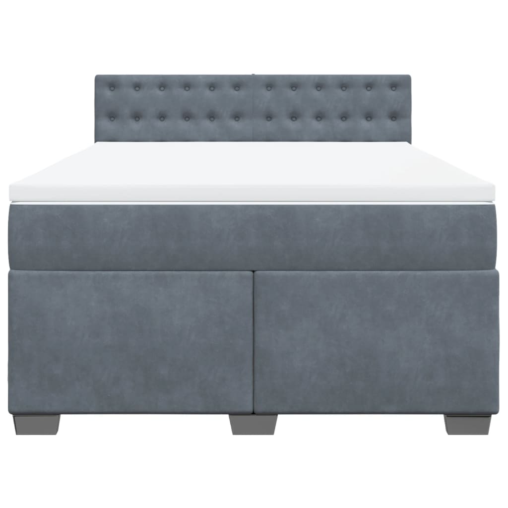 Sommier à lattes de lit et matelas Gris foncé 140x190cm Velours - XIOS