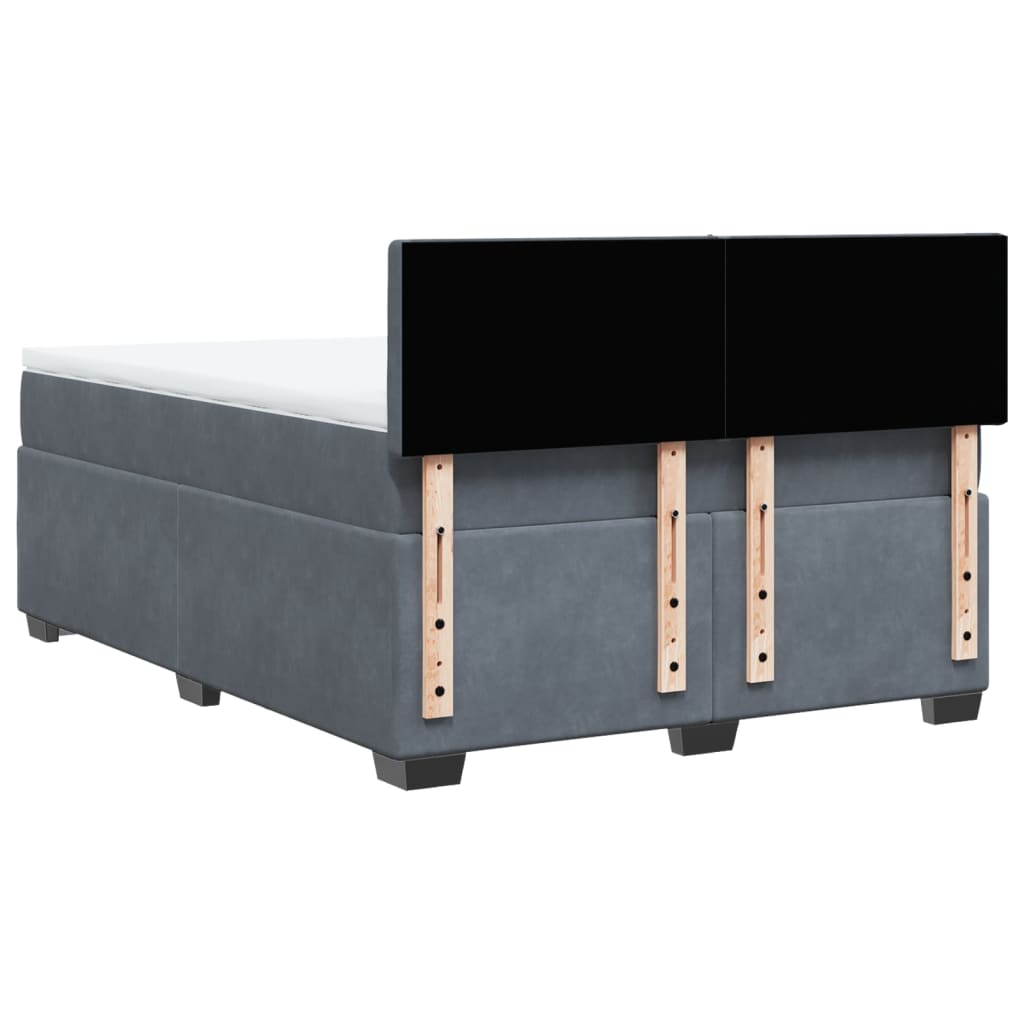 Sommier à lattes de lit et matelas Gris foncé 140x190cm Velours - XIOS