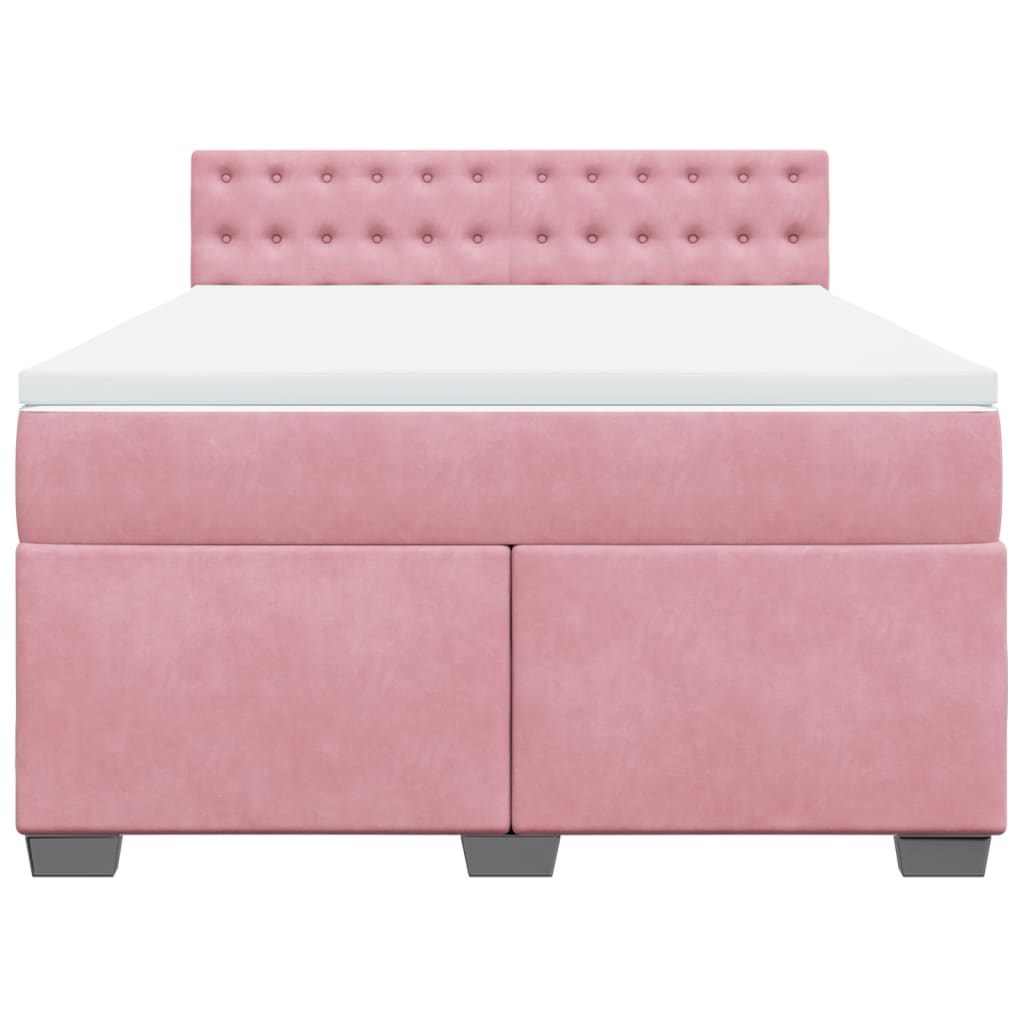 Sommier à lattes de lit avec matelas Rose 140x190 cm Velours - XIOS