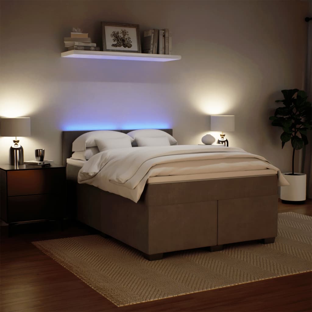 Sommier à lattes de lit et matelas Gris clair 140x200cm Velours - XIOS
