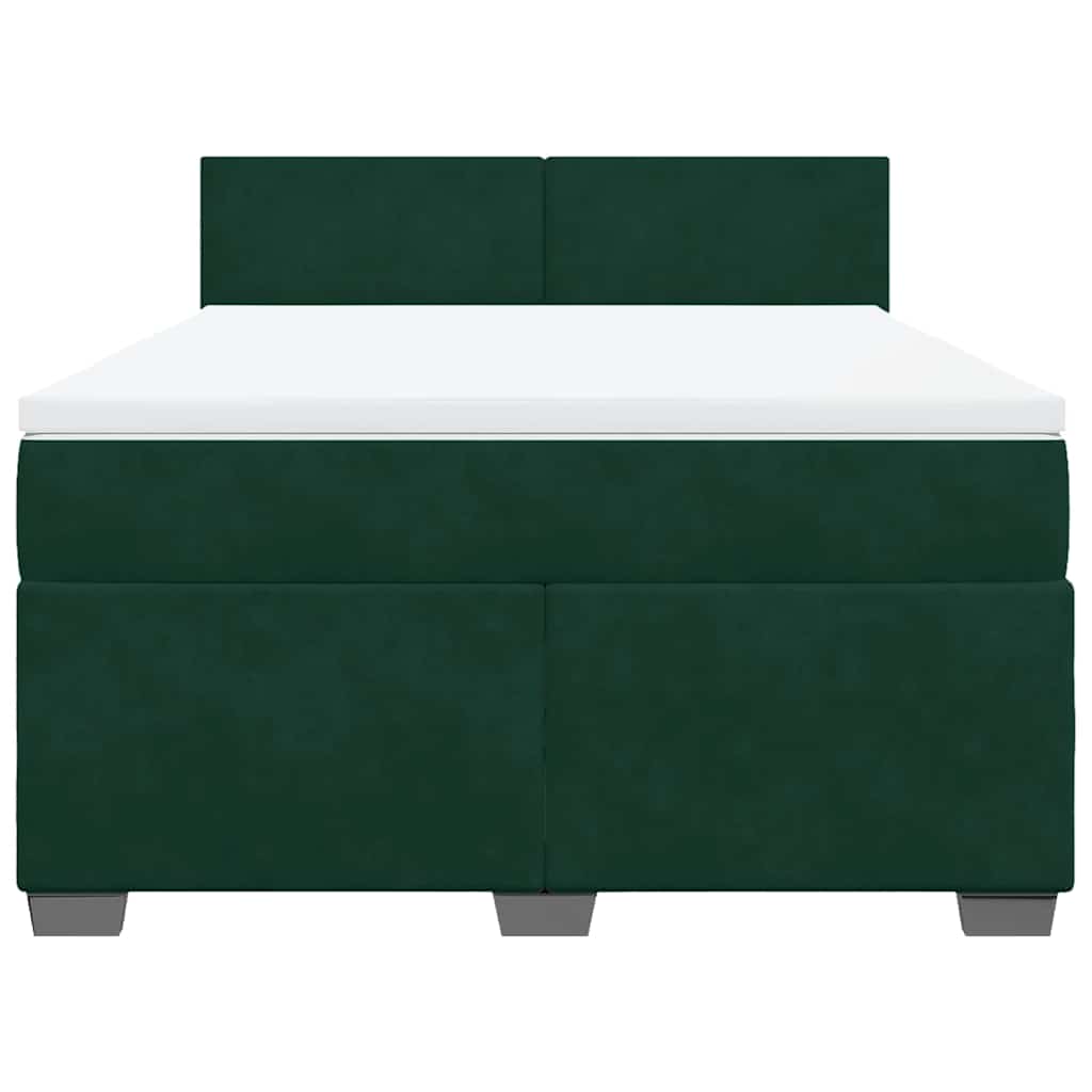 Sommier à lattes de lit et matelas Vert foncé 140x200cm Velours - XIOS