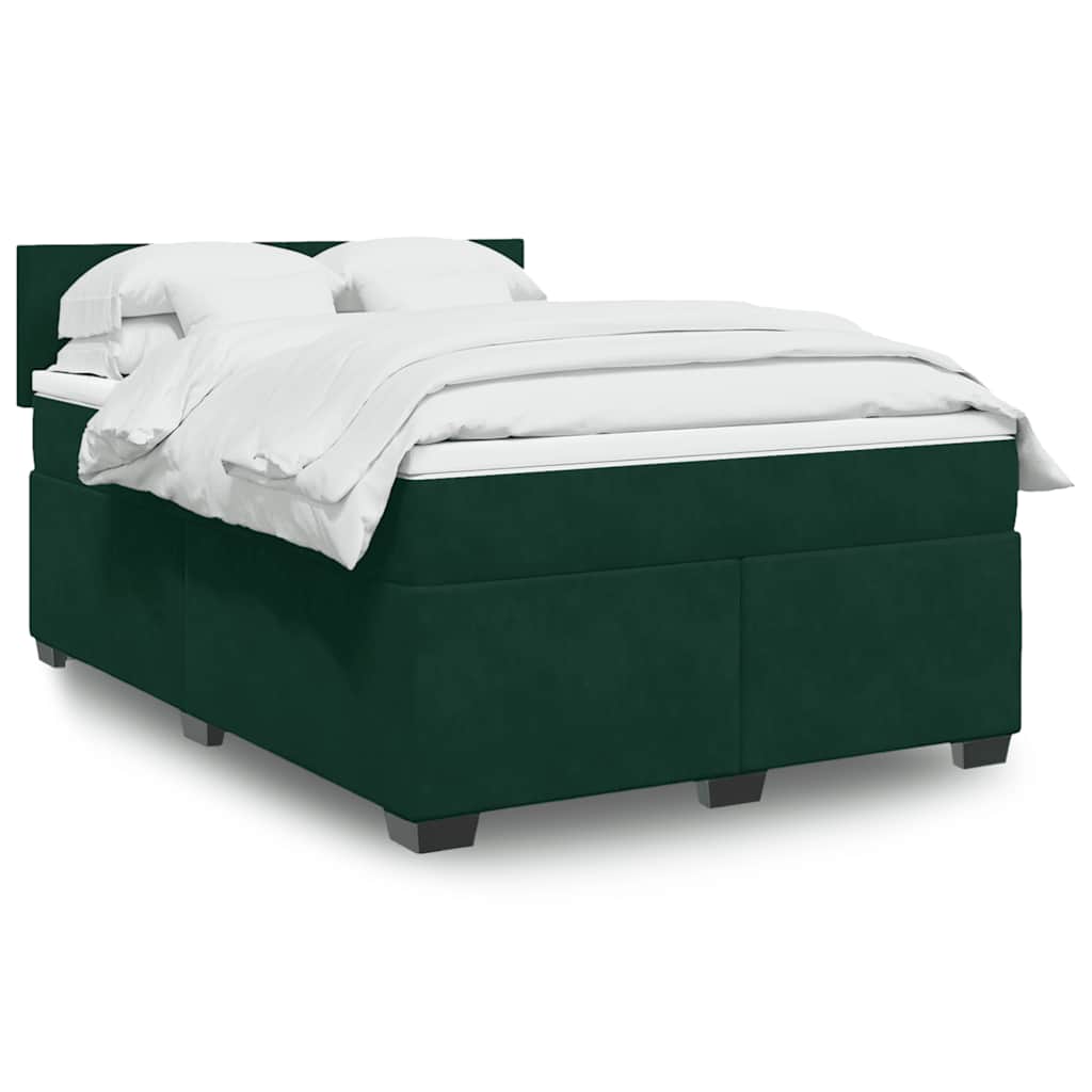 Sommier à lattes de lit et matelas Vert foncé 140x200cm Velours - XIOS