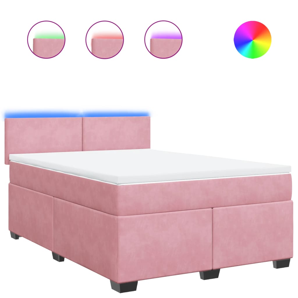 Sommier à lattes de lit avec matelas Rose 140x200 cm Velours - XIOS