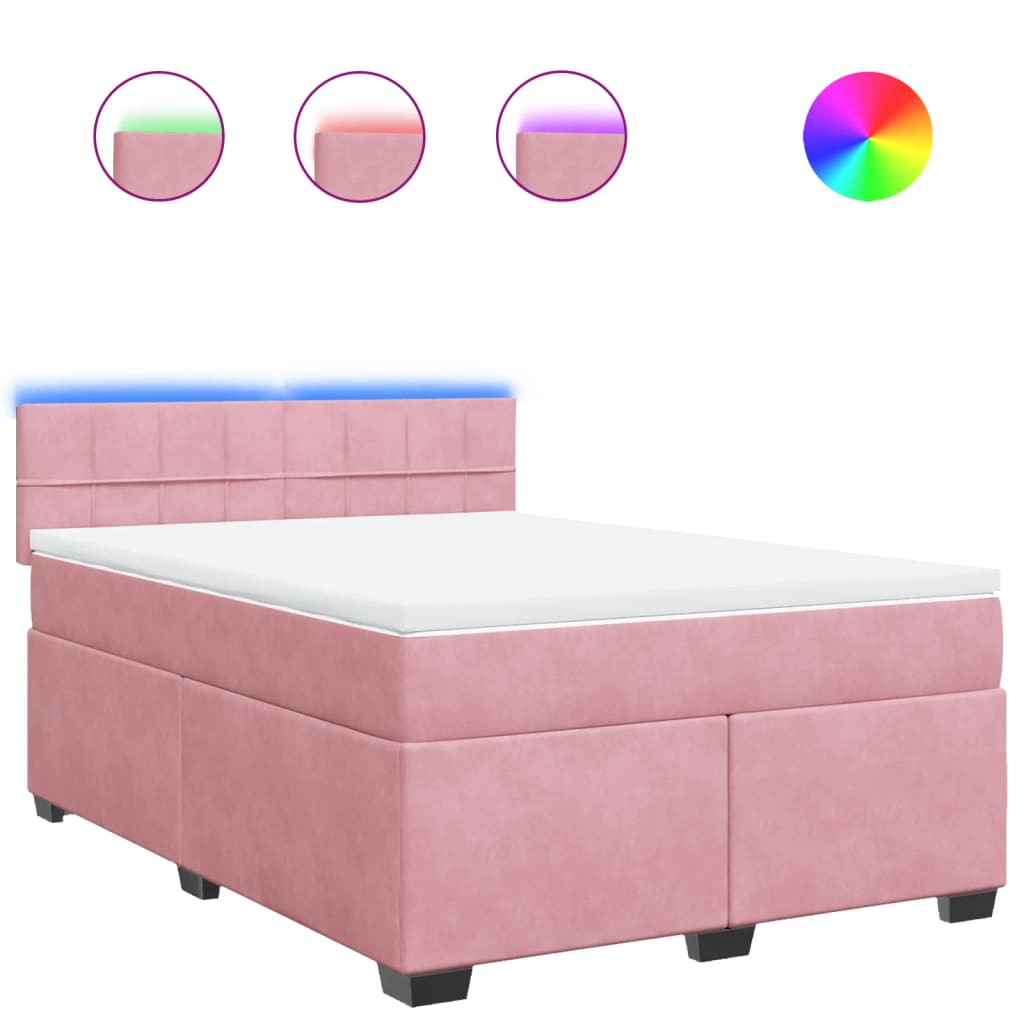 Sommier à lattes de lit avec matelas Rose 140x200 cm Velours - XIOS