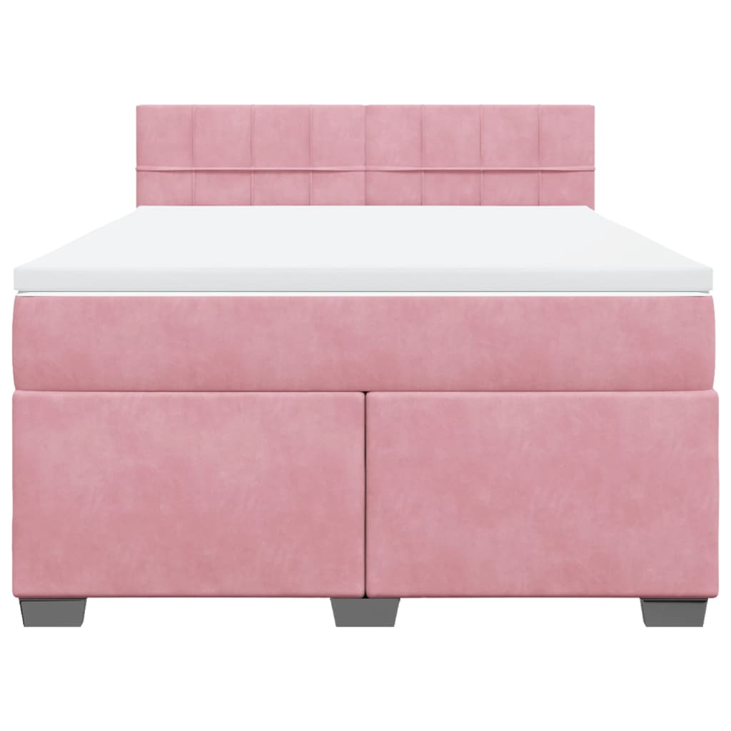 Sommier à lattes de lit avec matelas Rose 140x200 cm Velours - XIOS