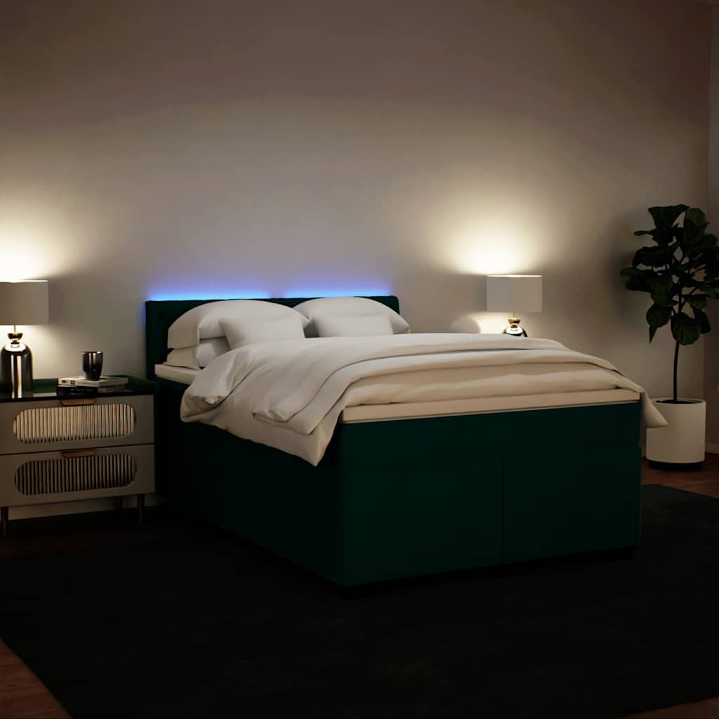Sommier à lattes de lit et matelas Vert foncé 140x200cm Velours - XIOS