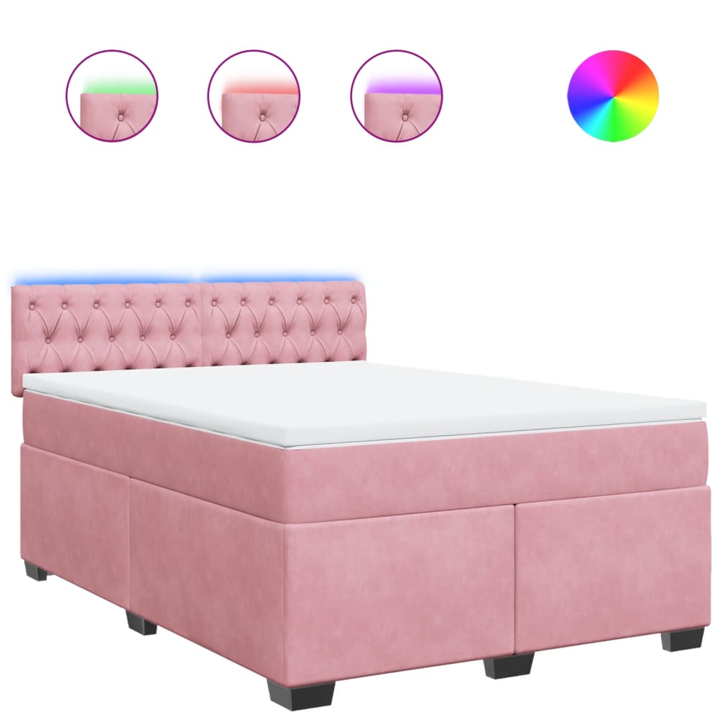 Sommier à lattes de lit avec matelas Rose 140x200 cm Velours - XIOS