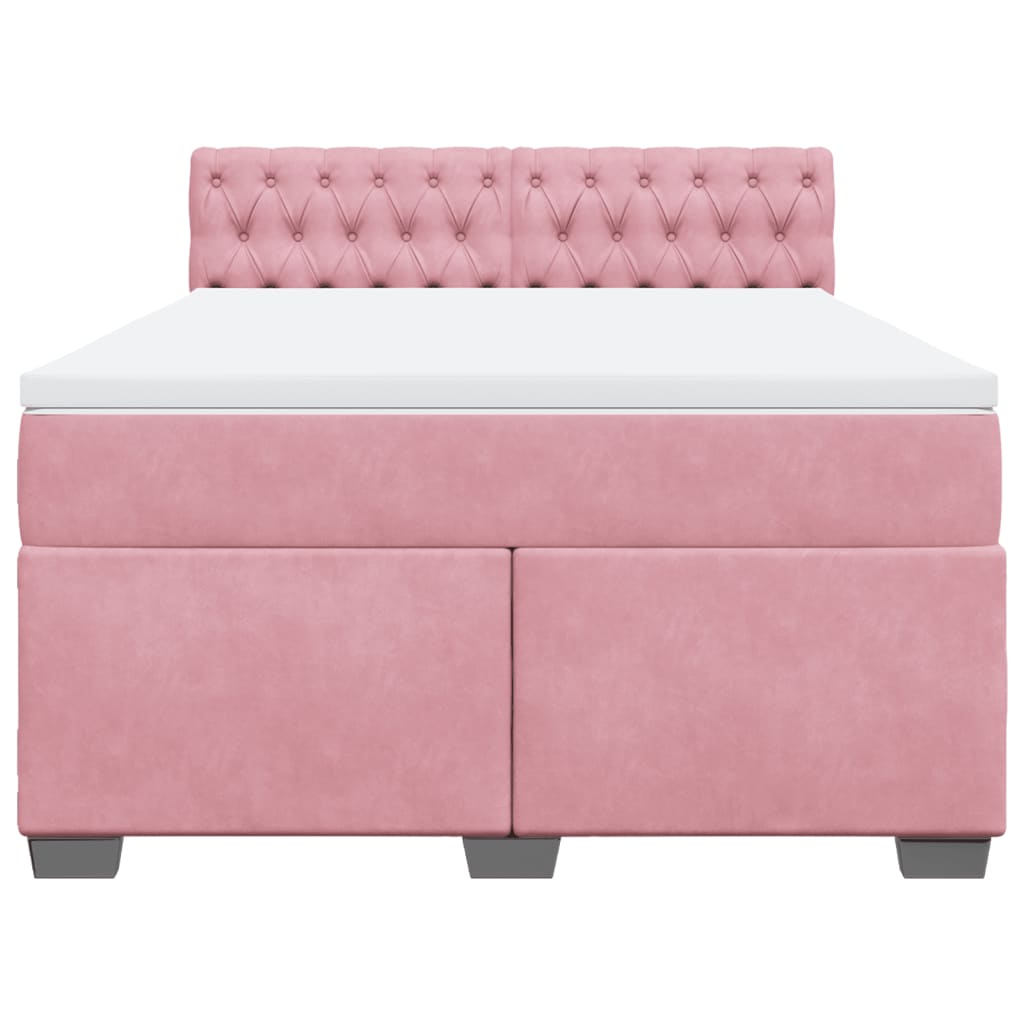 Sommier à lattes de lit avec matelas Rose 140x200 cm Velours - XIOS