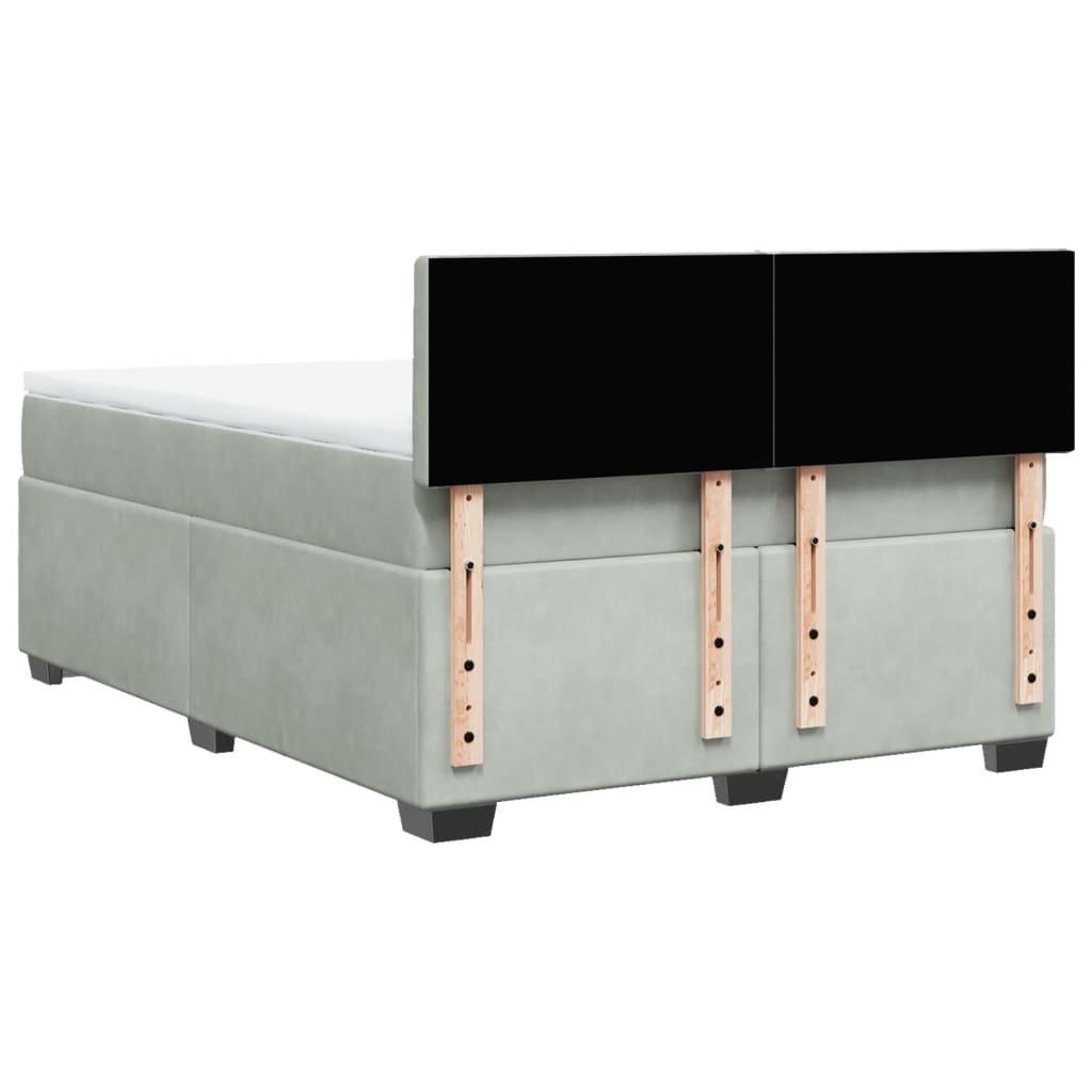 Sommier à lattes de lit et matelas Gris clair 140x200cm Velours - XIOS