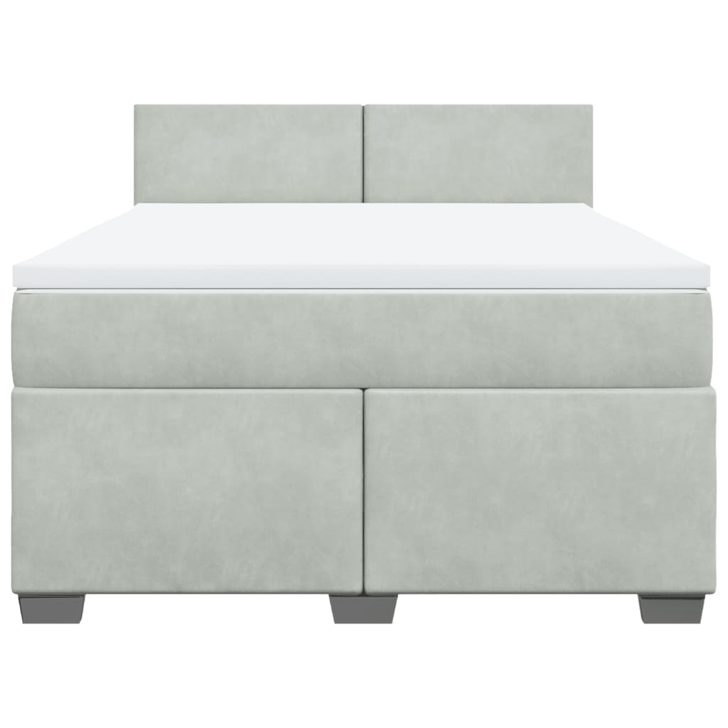 Sommier à lattes de lit et matelas Gris clair 160x200cm Velours - XIOS