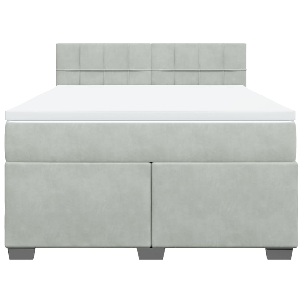 Sommier à lattes de lit et matelas Gris clair 160x200cm Velours - XIOS