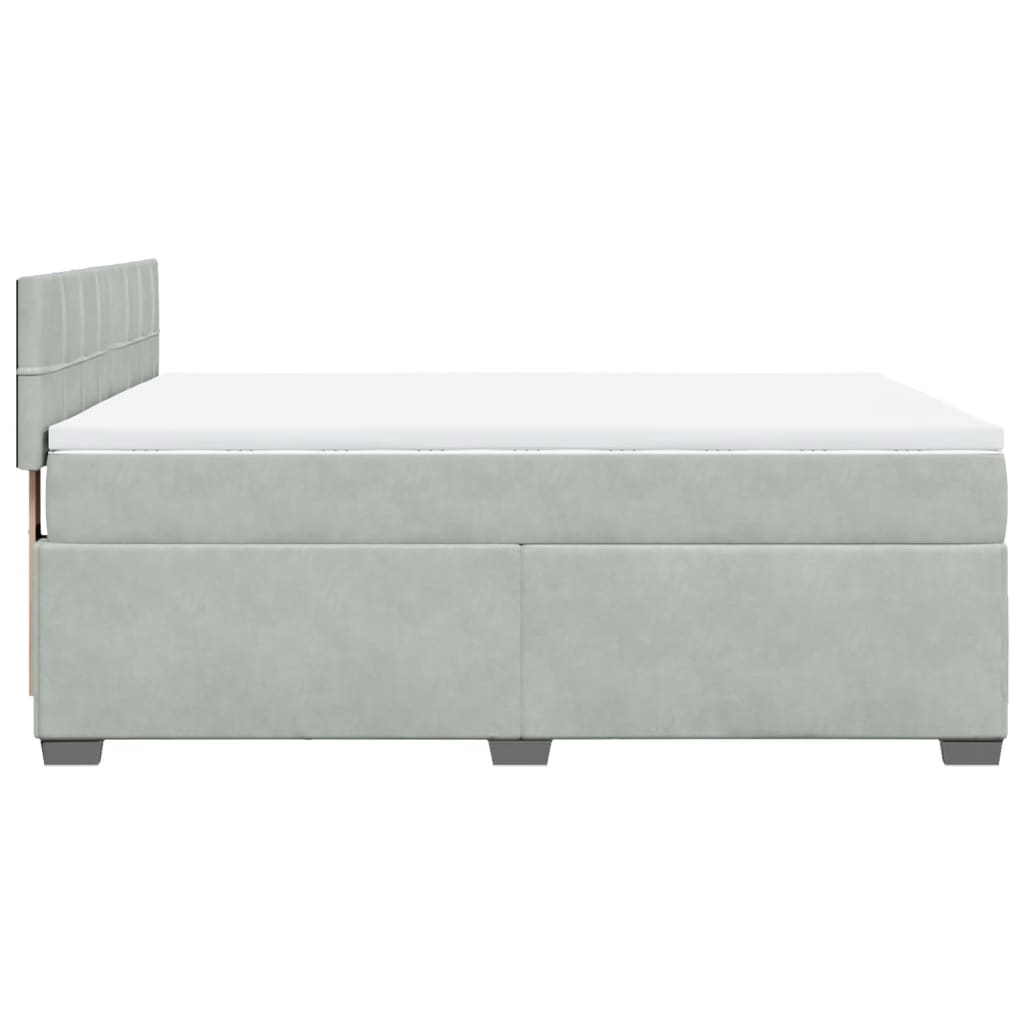 Sommier à lattes de lit et matelas Gris clair 160x200cm Velours - XIOS