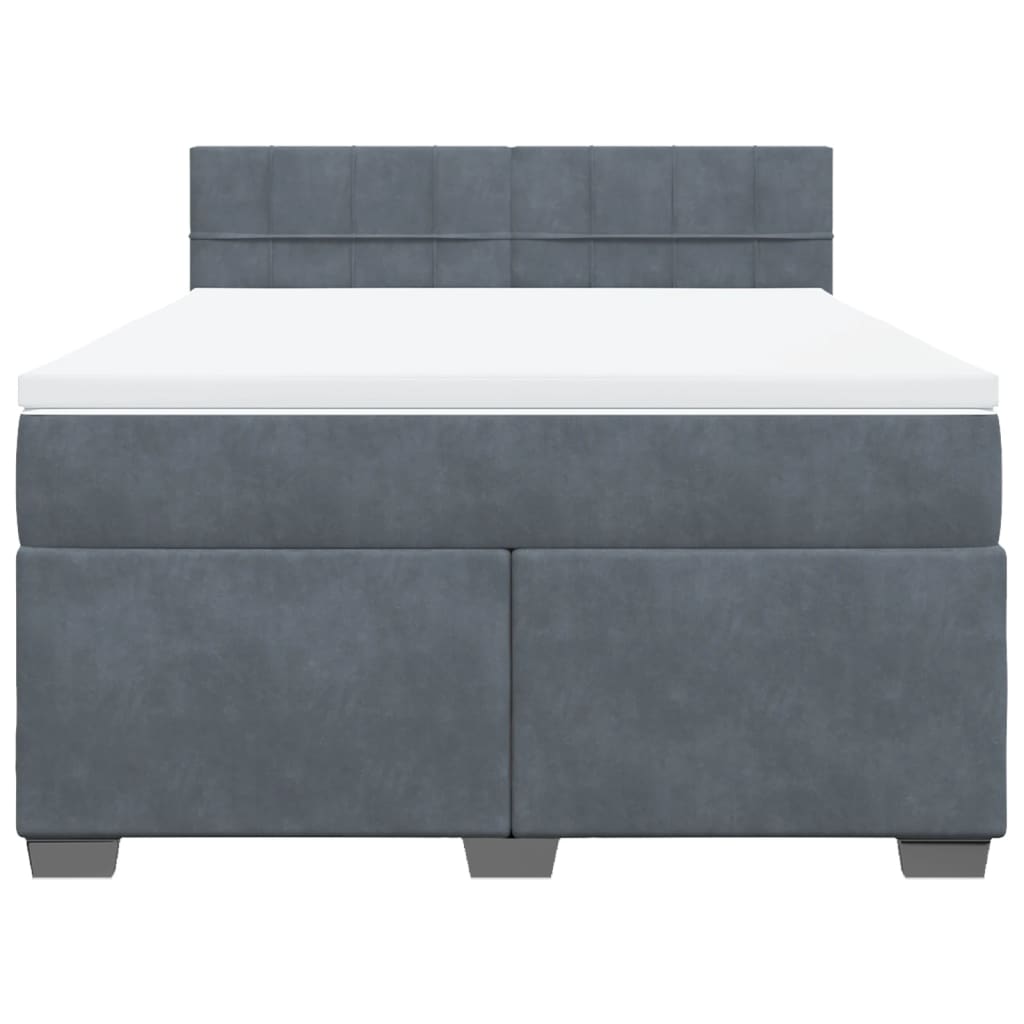 Sommier à lattes de lit et matelas Gris foncé 160x200cm Velours - XIOS