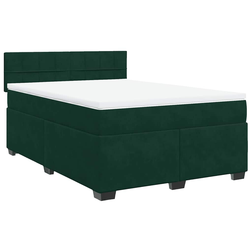 Sommier à lattes de lit et matelas Vert foncé 160x200cm Velours - XIOS