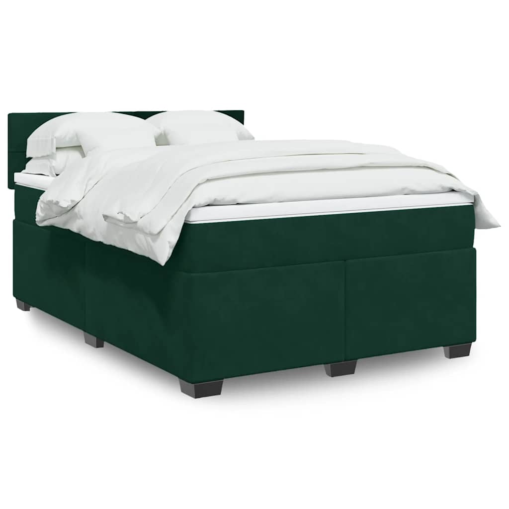 Sommier à lattes de lit et matelas Vert foncé 160x200cm Velours - XIOS