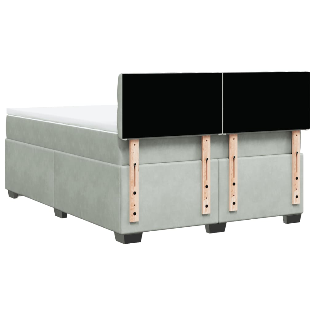Sommier à lattes de lit et matelas Gris clair 160x200cm Velours - XIOS