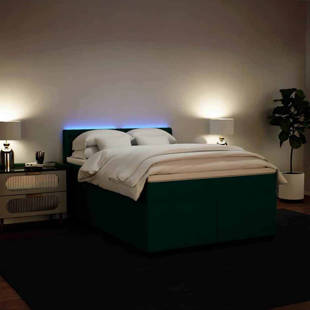 Sommier à lattes de lit et matelas Vert foncé 160x200cm Velours - XIOS