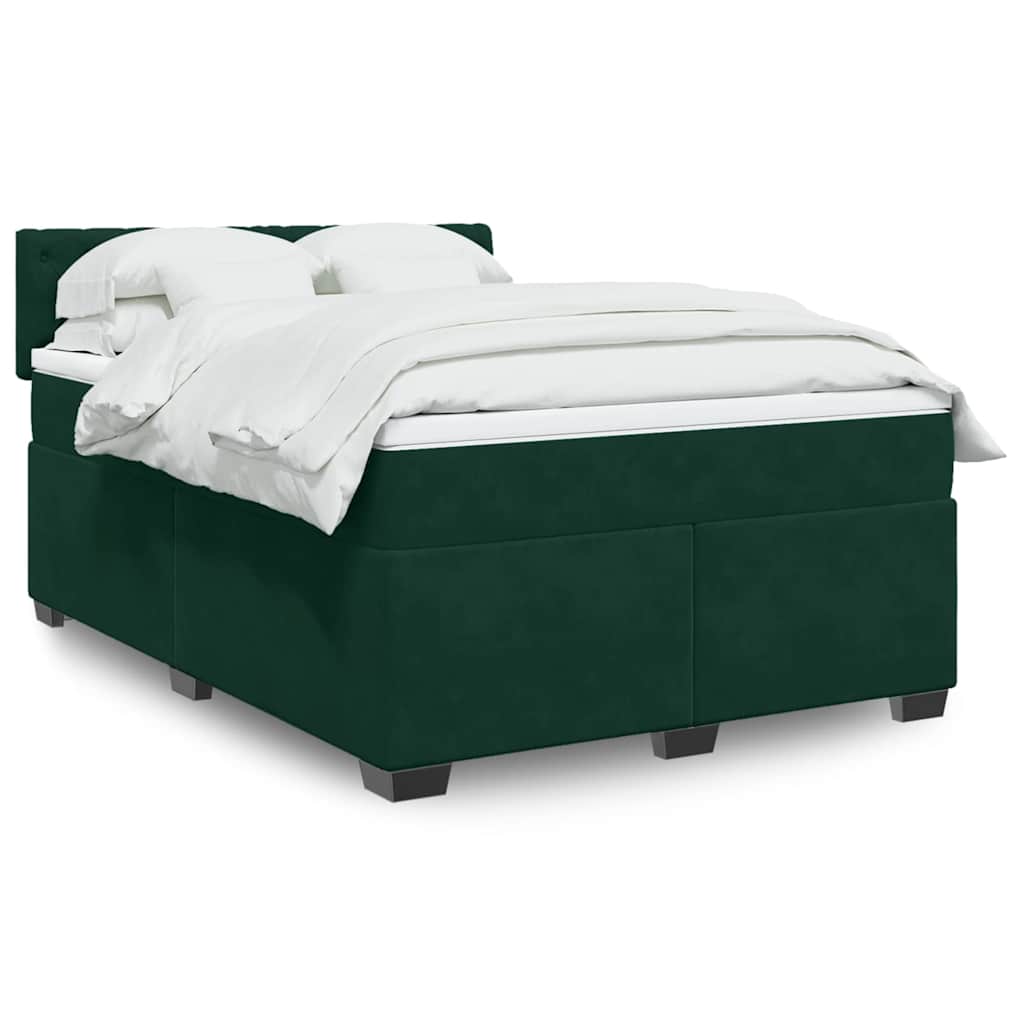 Sommier à lattes de lit et matelas Vert foncé 160x200cm Velours - XIOS