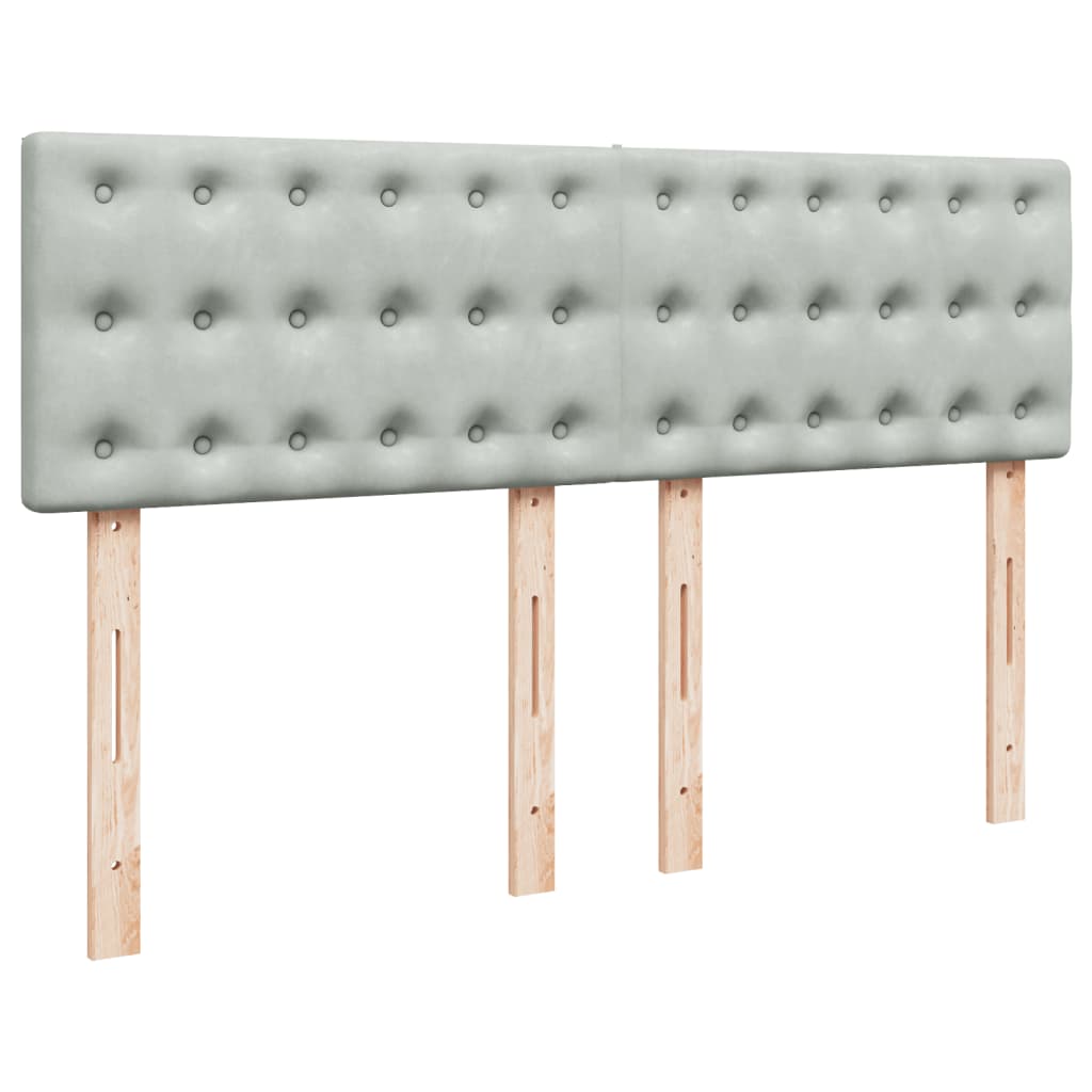 Sommier à lattes de lit et matelas Gris clair 160x200cm Velours - XIOS
