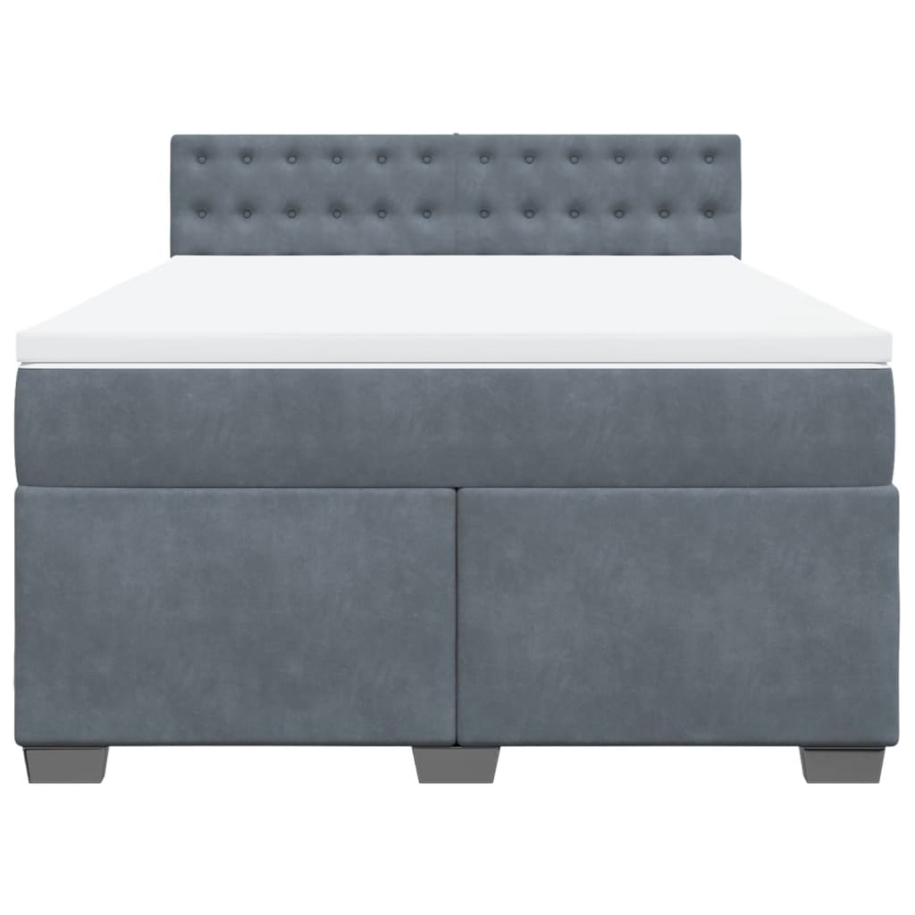 Sommier à lattes de lit et matelas Gris foncé 160x200cm Velours - XIOS