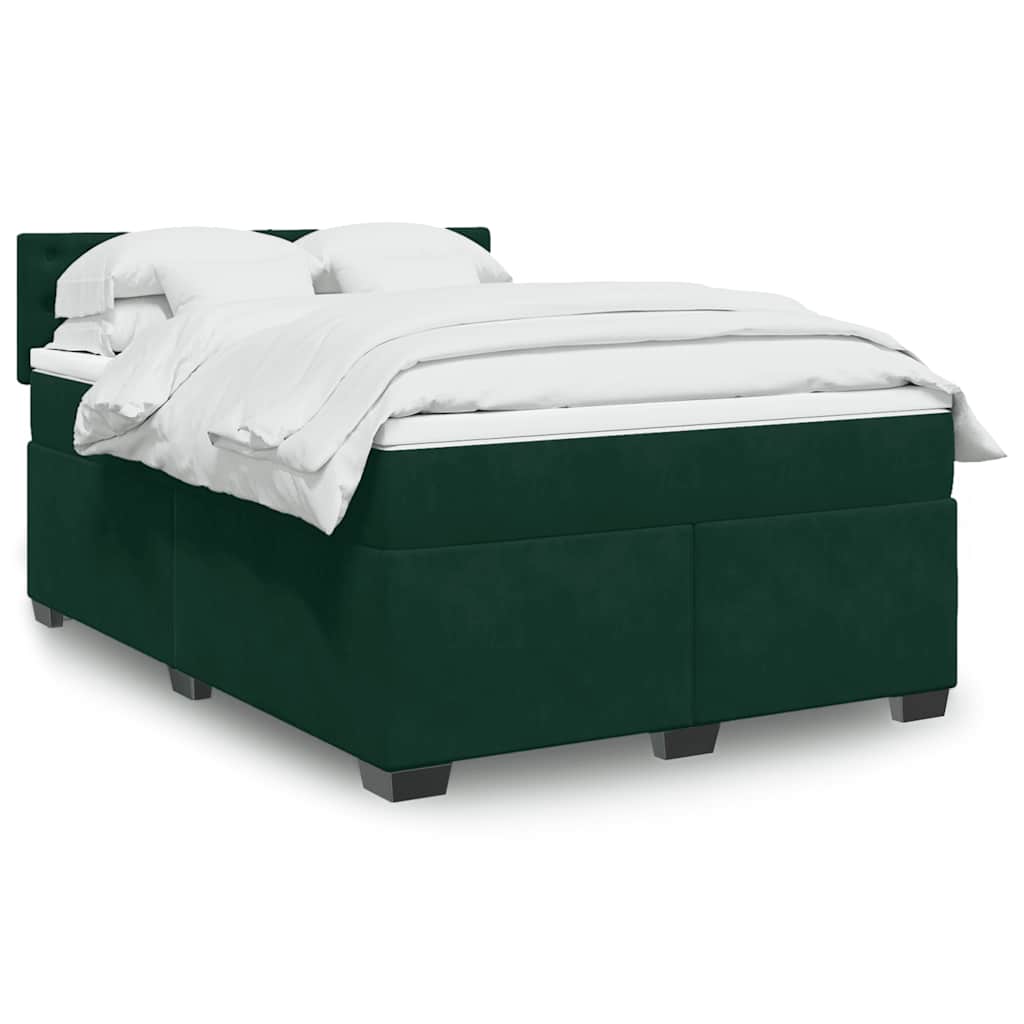 Sommier à lattes de lit et matelas Vert foncé 160x200cm Velours - XIOS