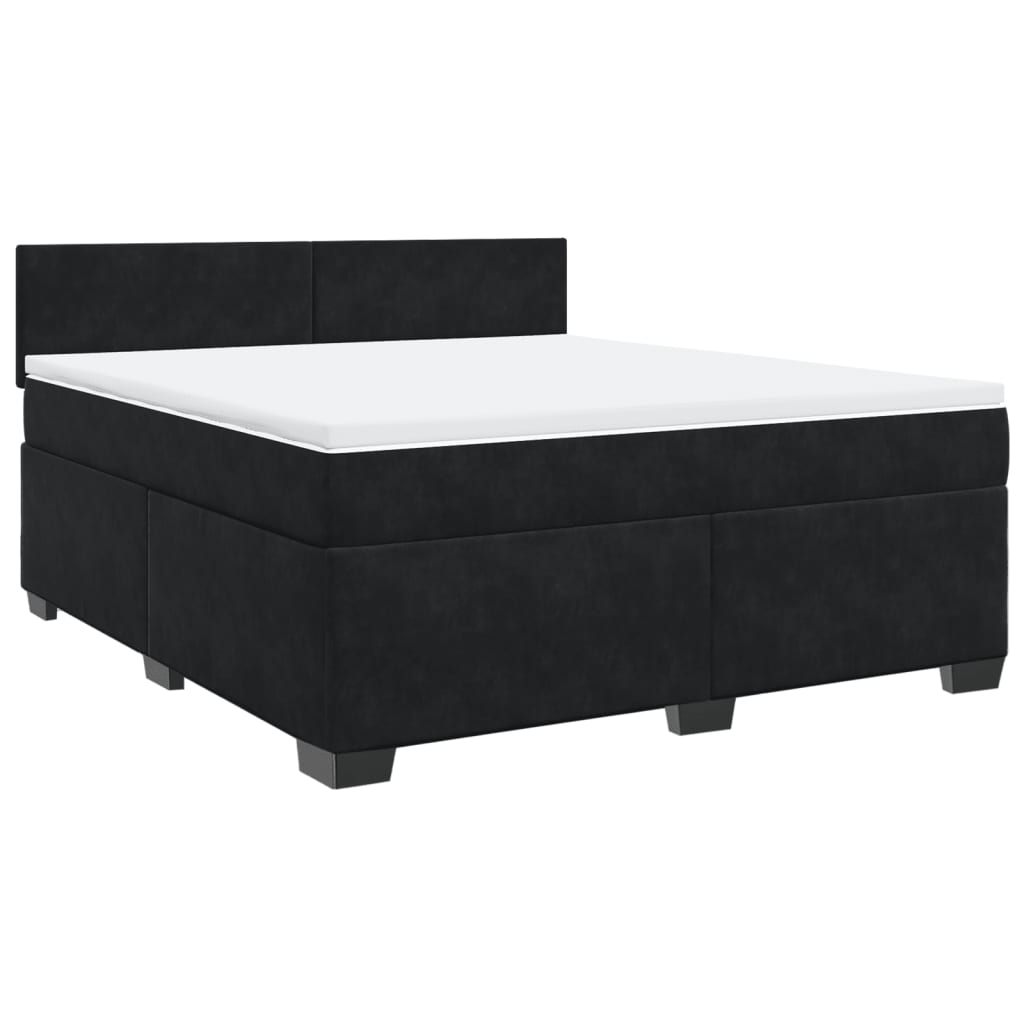 Sommier à lattes de lit avec matelas Noir 180x200 cm Velours - XIOS