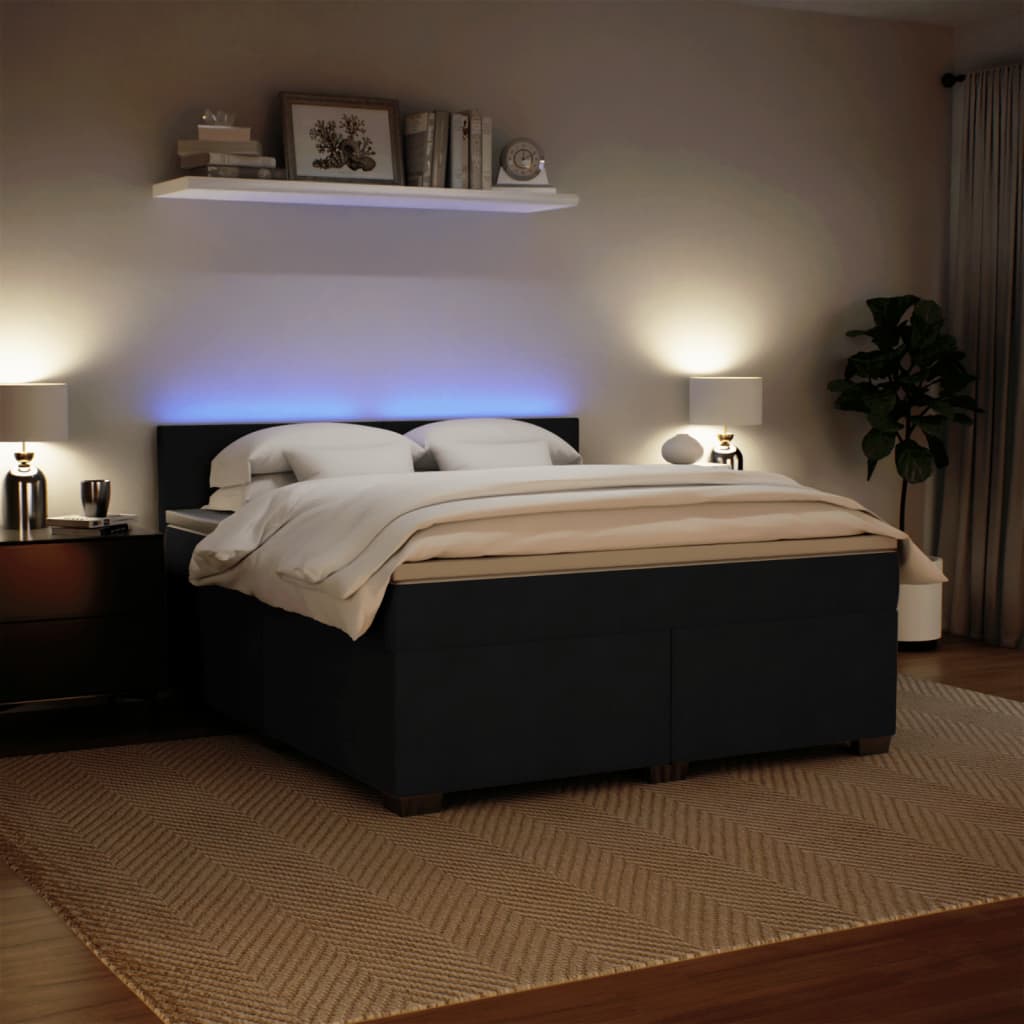 Sommier à lattes de lit avec matelas Noir 180x200 cm Velours - XIOS