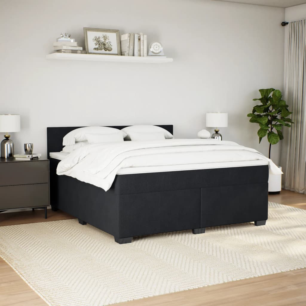 Sommier à lattes de lit avec matelas Noir 180x200 cm Velours - XIOS