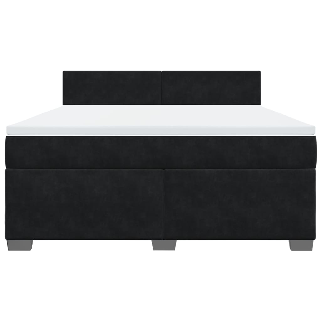 Sommier à lattes de lit avec matelas Noir 180x200 cm Velours - XIOS
