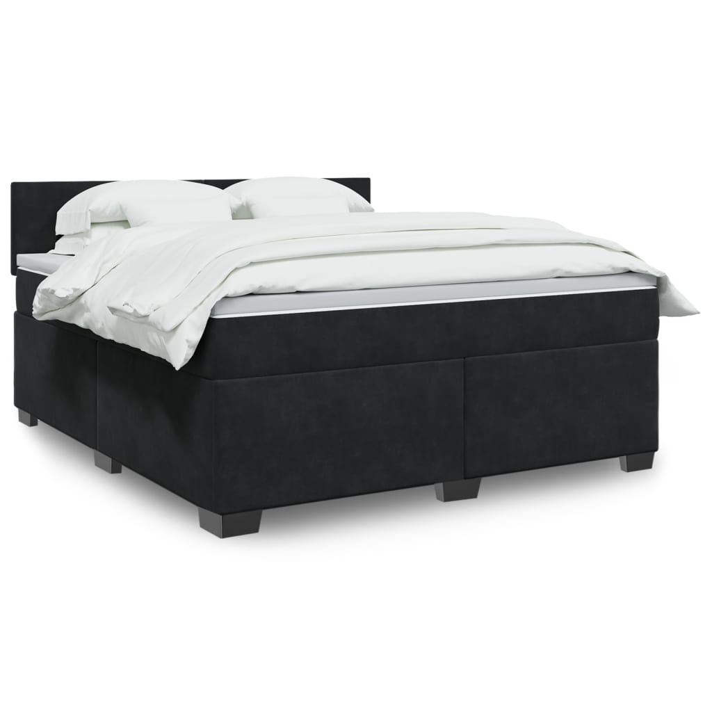 Sommier à lattes de lit avec matelas Noir 180x200 cm Velours - XIOS