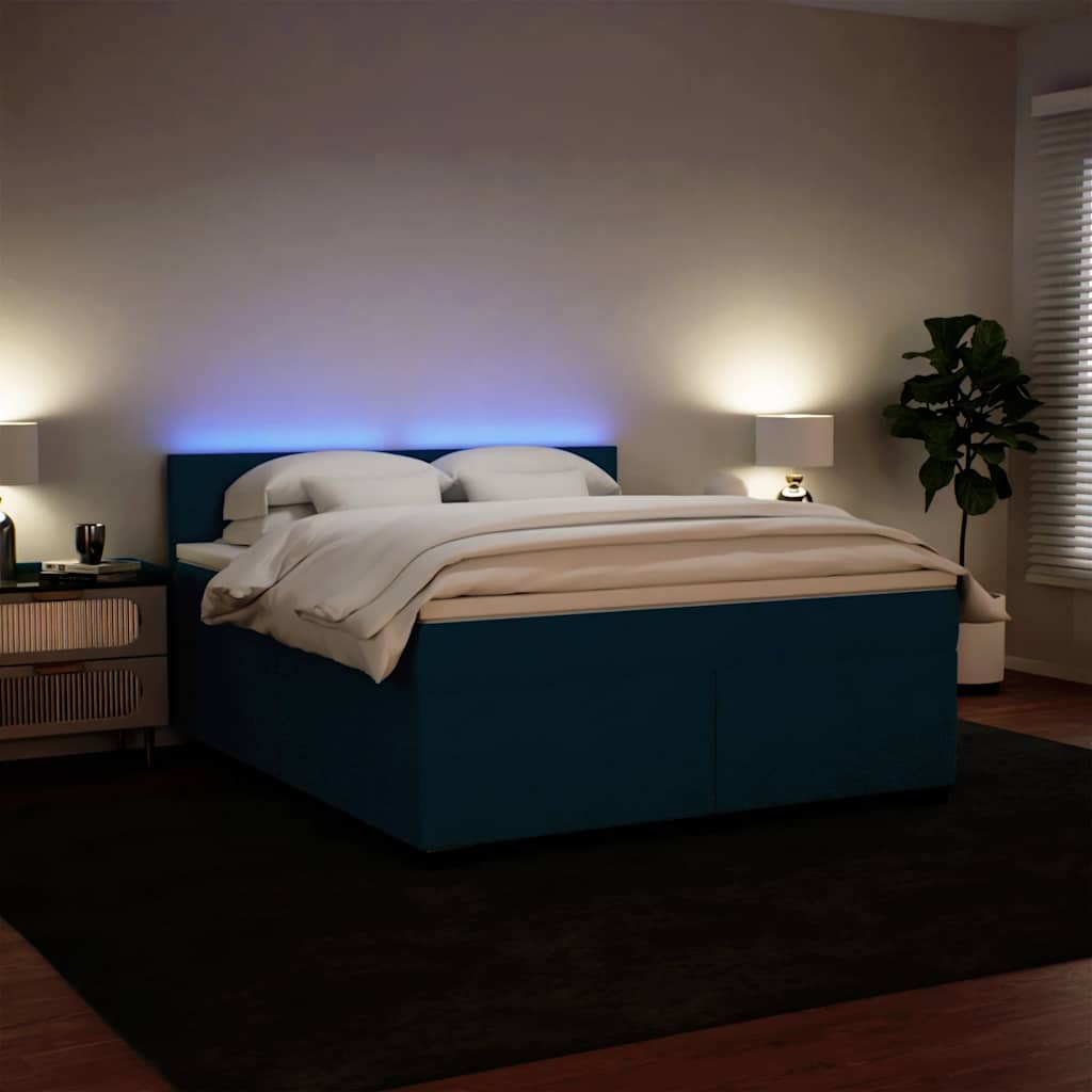 Sommier à lattes de lit et matelas bleu 180x200 cm velours - XIOS