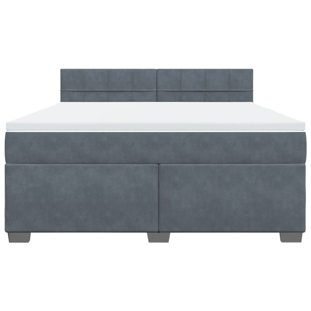 Sommier à lattes de lit et matelas Gris foncé 180x200cm Velours - XIOS