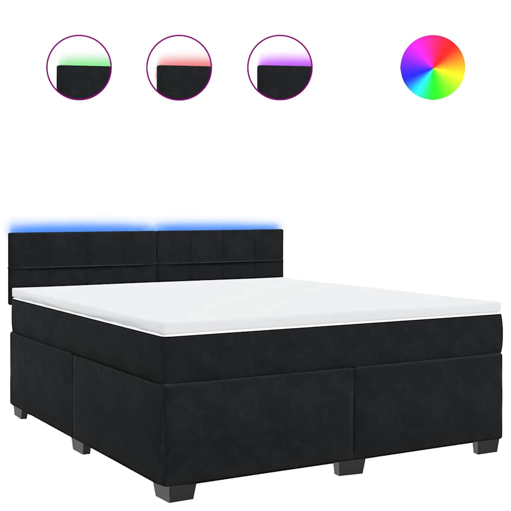 Sommier à lattes de lit avec matelas Noir 180x200 cm Velours - XIOS