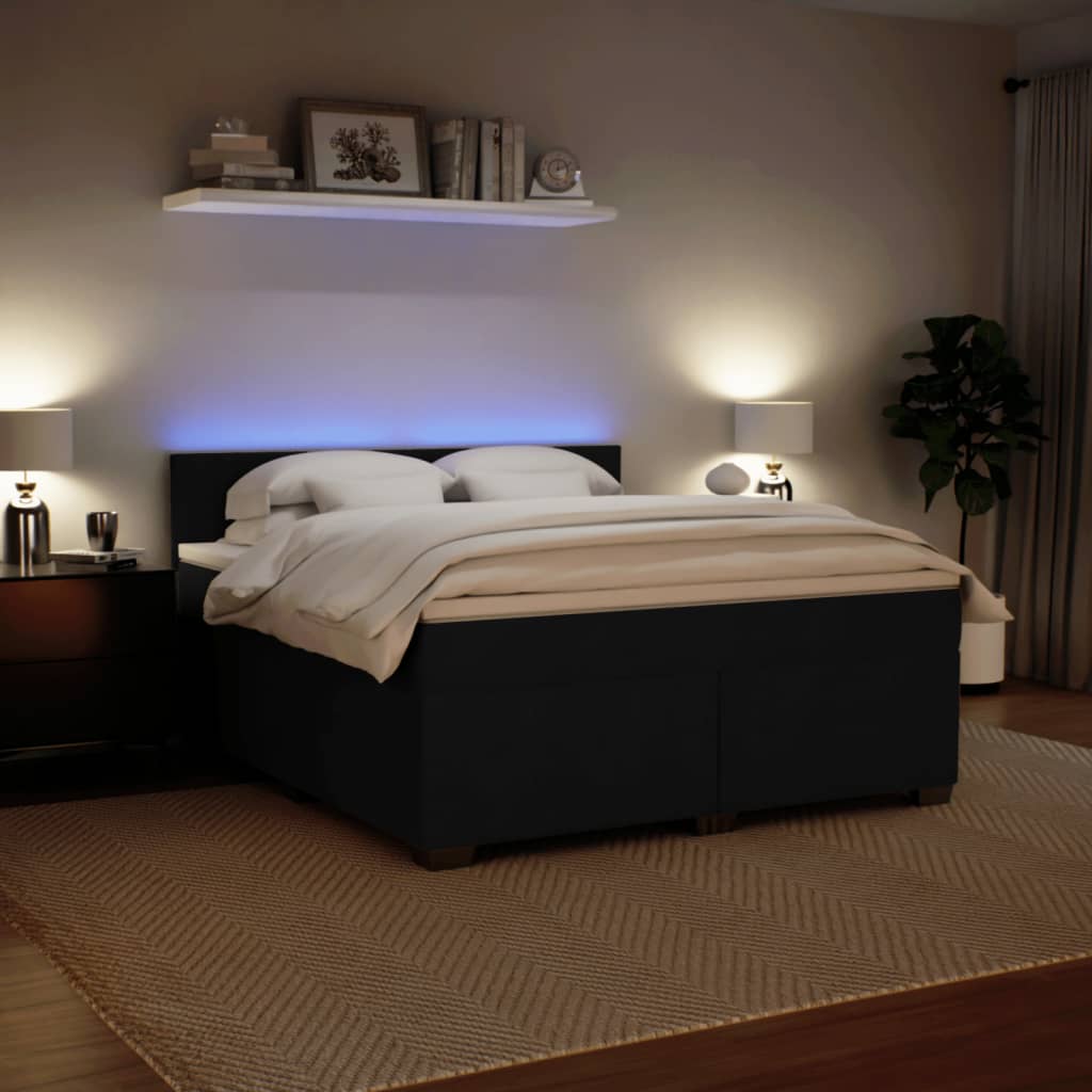 Sommier à lattes de lit avec matelas Noir 180x200 cm Velours - XIOS