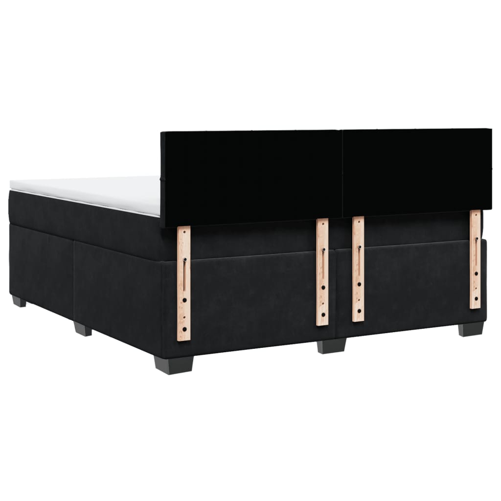 Sommier à lattes de lit avec matelas Noir 180x200 cm Velours - XIOS