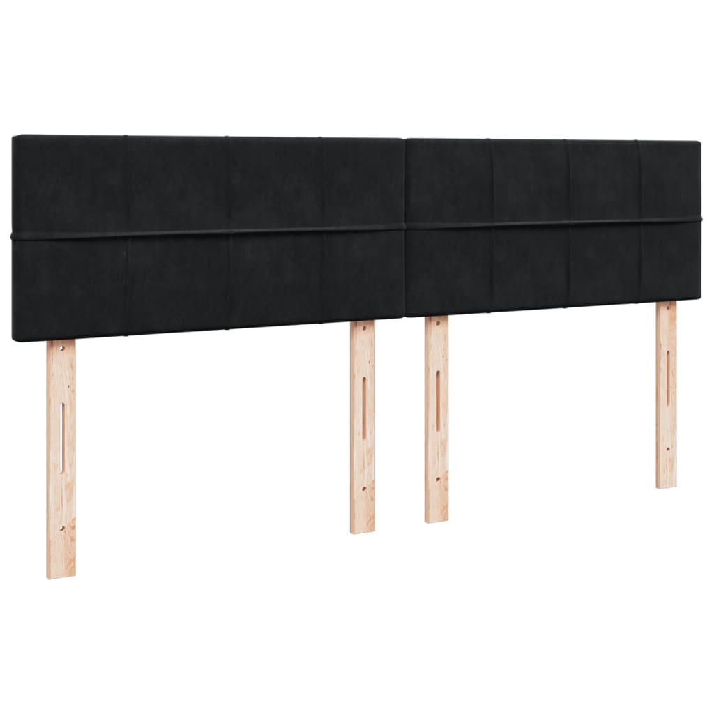 Sommier à lattes de lit avec matelas Noir 180x200 cm Velours - XIOS