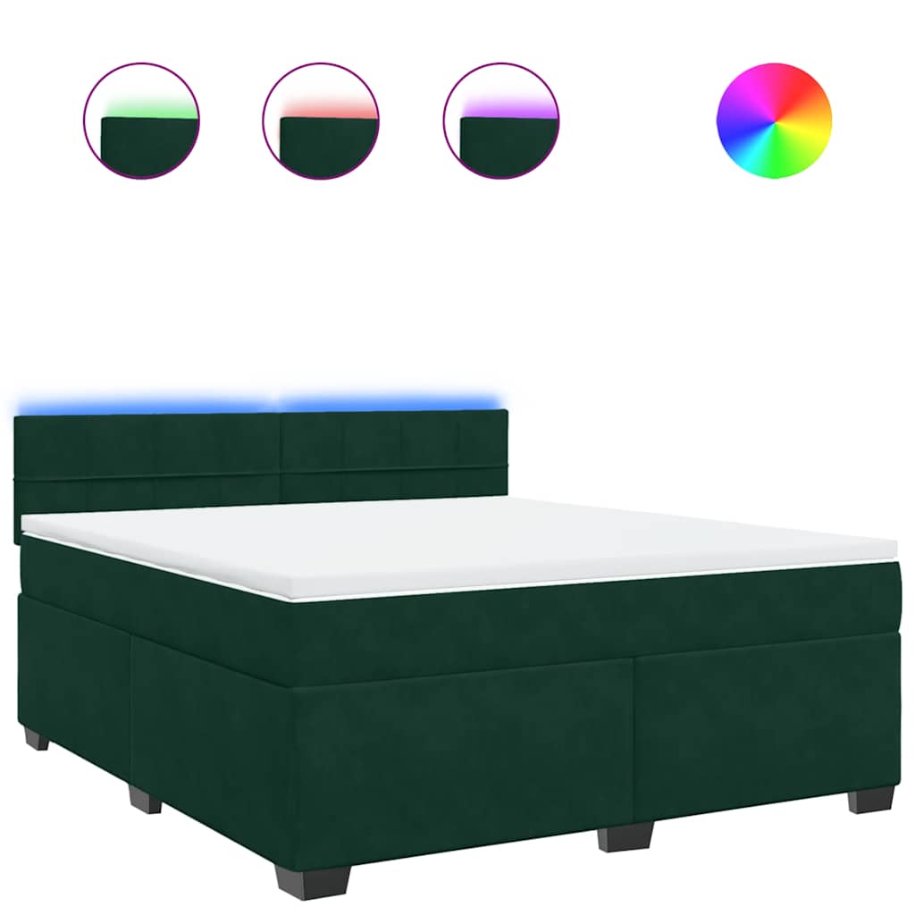 Sommier à lattes de lit et matelas Vert foncé 180x200cm Velours - XIOS