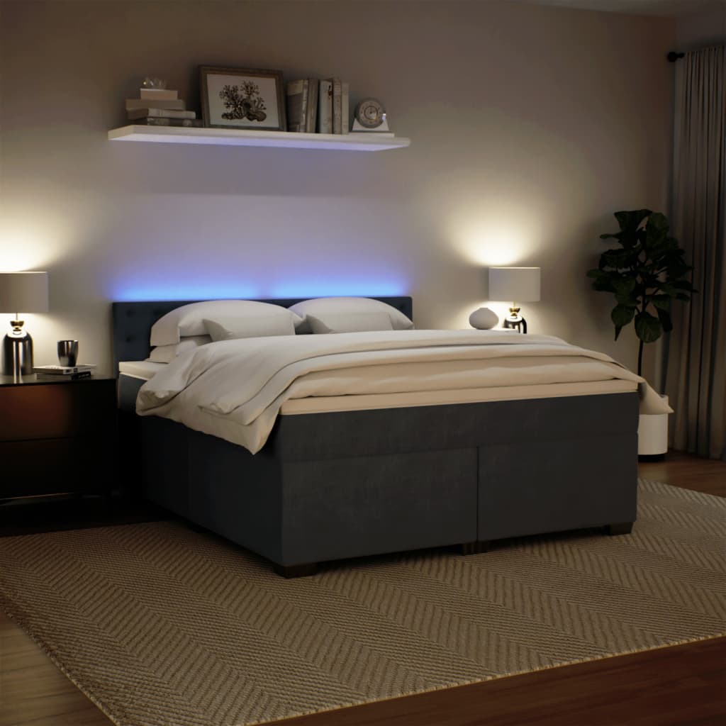 Sommier à lattes de lit et matelas Gris foncé 180x200cm Velours - XIOS