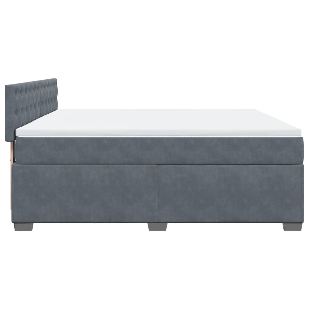 Sommier à lattes de lit et matelas Gris foncé 180x200cm Velours - XIOS