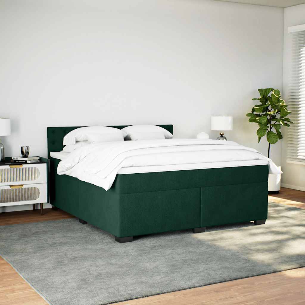 Sommier à lattes de lit et matelas Vert foncé 180x200cm Velours - XIOS