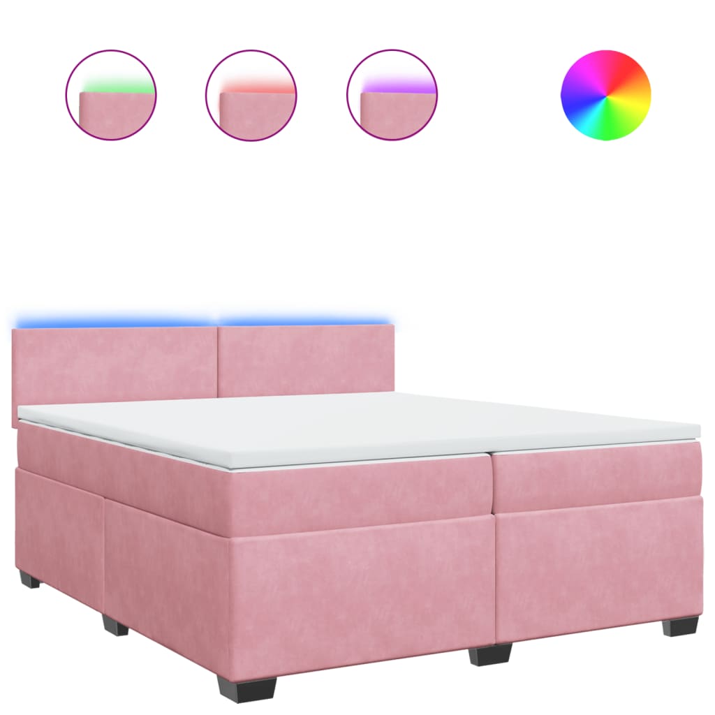 Sommier à lattes de lit avec matelas Rose 200x200 cm Velours - XIOS
